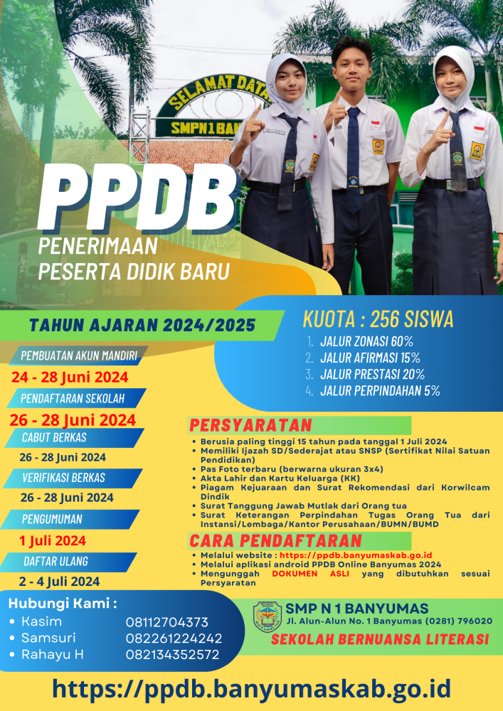 PPDB 2024 SMP NEGERI 1 BANYUMAS